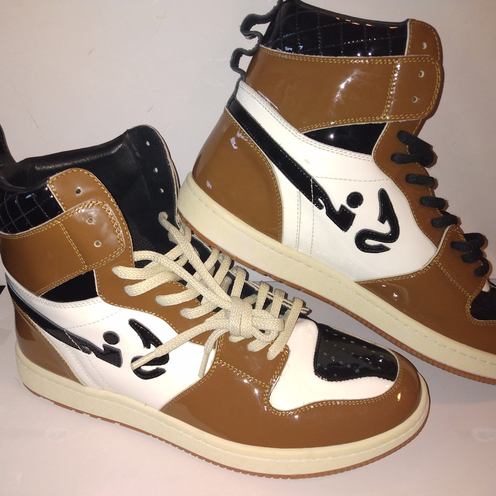 RARE Sia Collective Brown Black & White High top Sneakers